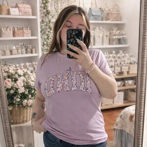 SHEIN Lavender Floral 'KIND' Graphic Tee - Women